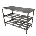 Ver imagem 1 de Mesa Aço Inox Industrial 100x70x90 Cm Prateleira Dupla Fenestrada Nortinox