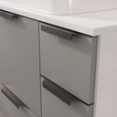 Ver imagem 2 de Conjunto Gabinete Banheiro Yaris 80cm (gabinete + Cuba + Espelheira +tampo Vidro) Branco / Cinza