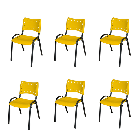 Kit 6 Cadeira Iso - Amarelo