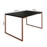 Mesa Jantar Retangular Industrial Manchester Preta Base Cobre com 4 Cadeiras Pretas Diamond - 5