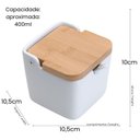 Ver imagem 5 de Saleiro em Cerâmica Tradicional Tampa Bambu e Colher 10,5cm