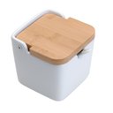 Ver imagem 1 de Saleiro em Cerâmica Tradicional Tampa Bambu e Colher 10,5cm