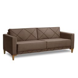 Sofá + Living 2,05M 3 Lugares Tucson Marrom Cookie Rec Estofados - 1