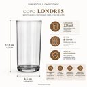 Ver imagem 5 de Yeet Kit 6 Copos Vidro Londres 225ml com Design Minimalista e Uso para Água Suco