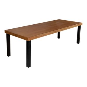 Mesa de Jantar Industrial Retangular Madeira Rústica 2m Arlete Base Alumínio - Castanho