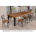 Ver imagem 2 de Mesa de Jantar Industrial Retangular Madeira Rústica 2m Arlete Base Alumínio - Castanho
