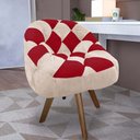 Ver imagem 1 de Poltrona Paloma Escritório Sala Giratória Madeira Suede Bege Rosado e Suede Vermelho - Dominic Decor