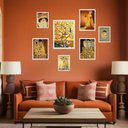 Ver imagem 2 de Kit 7 Quadros Decorativos Gustav Klimt - com Vidro:madeira Preta