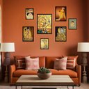 Ver imagem 1 de Kit 7 Quadros Decorativos Gustav Klimt - com Vidro:madeira Preta
