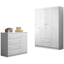 Ver imagem 2 de Jogo de Quarto Infantil Elisa Branco Guarda Roupa e Cômoda 100% MDF - Phoenix Baby