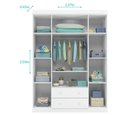 Ver imagem 3 de Jogo de Quarto Infantil Elisa Branco Guarda Roupa e Cômoda 100% MDF - Phoenix Baby