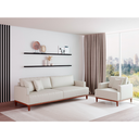 Ver imagem 2 de Sofá 3 Lugares Living Fixo Doha 2,30m em Couro:off White