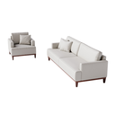 Ver imagem 3 de Sofá 3 Lugares Living Fixo Doha 2,30m em Couro:off White