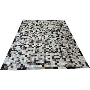 Tapete de Couro Marrom Misto 2,00x2,50 com Borda Peça 5x5cm