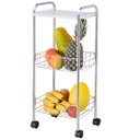 Ver imagem 1 de Fruteira Retangular com Rodas e Tampo de Madeira - Cód 08046