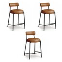 Ver imagem 6 de Banqueta Cozinha Alta com Encosto Industrial Preto Kit 3 Londres PU Whisky D03 - D’Rossi