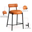 Ver imagem 3 de Banqueta Cozinha Alta com Encosto Industrial Preto Kit 3 Londres Pu Whisky D03 - D’Rossi