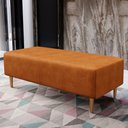 Ver imagem 2 de Puff Decorativo Sala de Estar Bali W01 Pés Palito 120x50 Cm Couríssimo Canela - Lyam Decor