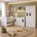 Ver imagem 3 de Quarto Bebê Completo Berço 3 em 1/Guarda-Roupa 3 Portas/Cômoda 4 Gavetas Vicente Multimóveis