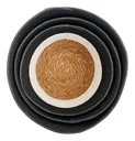 Ver imagem 2 de Jogo 3 Cestos Fibra Natural Preto e Branco Multiuso