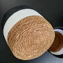 Ver imagem 4 de Jogo 3 Cestos Fibra Natural Preto e Branco Multiuso
