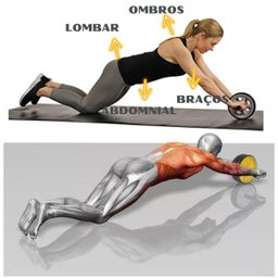 Roda Rolo Rodinha Aparelho Para Abdominal Exercícios Musculação Academia Em Casa Fitness - 4