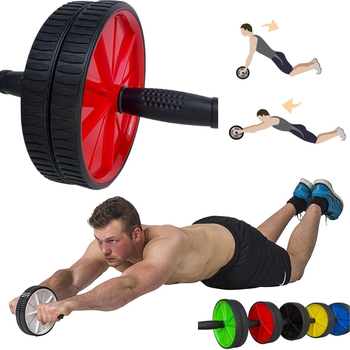 Roda Rolo Rodinha Aparelho Para Abdominal Exercícios Musculação Academia Em Casa Fitness - 1