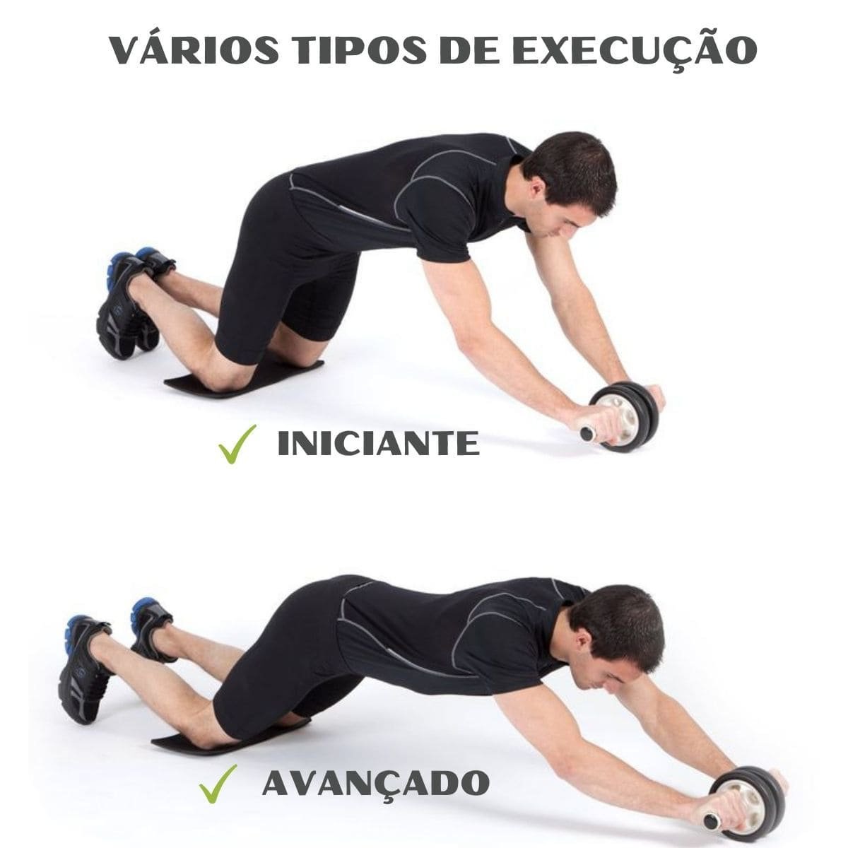 Roda Rolo Rodinha Aparelho Para Abdominal Exercícios Musculação Academia Em Casa Fitness - 5