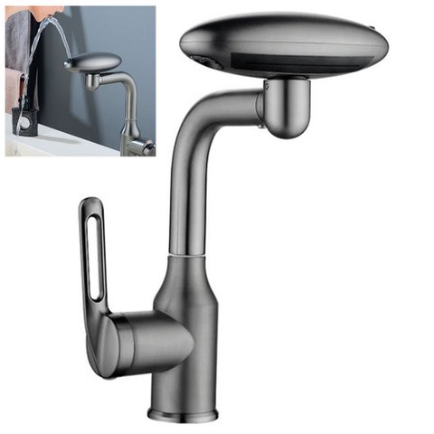Torneira Monocomando Banheiro Cozinha Rotaçao 360 Graus Quatro Jatos de Agua Cascata Cortina de Agua