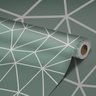 Papel de Parede Sala Verde-Água Pirâmide Auto Colante 3m - 4
