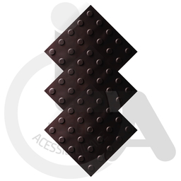 KIT 10 PÇS PISO TÁTIL PVC 25x25 ALERTA PRETO - 2