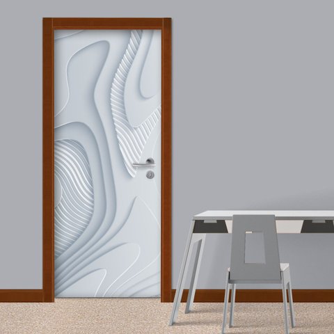 Adesivo de Porta - Abstrato 3d 1 - 73x213