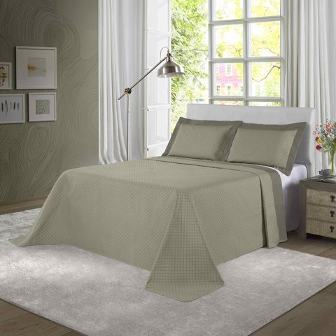 Kit Colcha Cobre-leito King Bouti de Microfibra Ultrasonic Stone Tekstil