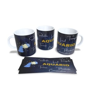 Caneca Flork do Seu Signo Aquariana – Presente Perfeito para Astrólogos e Místicos