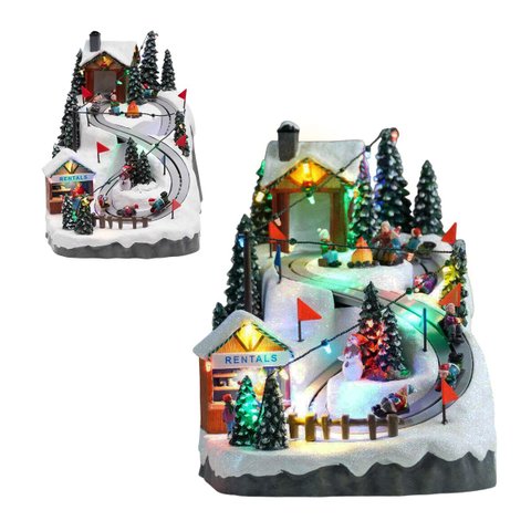 Vila Natalina Iluminada Enfeite Decorativo Natal Mesa Estante Aparador Sala Casa Loja Vitrine Arvore