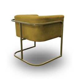 Poltrona Betina - Base Quadrada Dourada -várias Cores:amarelo - 3