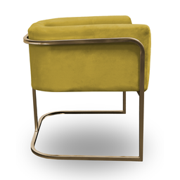 Poltrona Betina - Base Quadrada Dourada -várias Cores:amarelo - 6