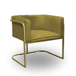 Poltrona Betina - Base Quadrada Dourada -várias Cores:amarelo - 2