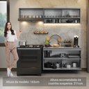 Ver imagem 5 de Armário de Cozinha Compacta Suspenso 200cm Nice Madesa 08 Cinza