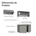 Ver imagem 4 de Armário de Cozinha Compacta Suspenso 200cm Nice Madesa 08 Cinza