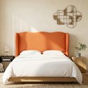 Ver imagem 1 de Cabeceira Cama Box Queen Size 160cm Aurora Orgânica Estofada Boucle com Sapatas Plásticas Linha Prem