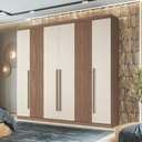 Ver imagem 7 de Guarda Roupas Casal Detalhes Frisados com 6 Portas 4 Gavetas Buriti Andirá Madeirado / Areia