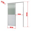 Ver imagem 4 de Porta de Correr Suspensa Meia Lambril Meia Vidro Dir L.25 Branca 210x80 Brimak