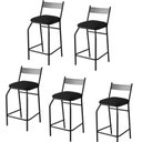 Ver imagem 1 de Kit 5 Banquetas Gourmet Para Bancada Ou Cozinha Ibiza Preto