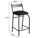 Ver imagem 2 de Kit 5 Banquetas Gourmet Para Bancada Ou Cozinha Ibiza Preto