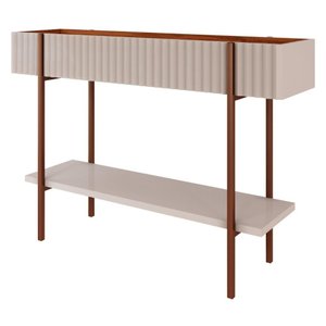 Buffet para Sala de Jantar 1 Prateleira Mdf Aplique 3d Lira Cimol Off White/cinamomo