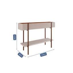 Buffet para Sala de Jantar 1 Prateleira Mdf Aplique 3d Lira Cimol Off White/cinamomo - 3