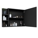 Ver imagem 4 de Espelheira Suspensa Armarinho de Banheiro Closet com Porta Prateleiras Nicho Organizador Iris Preto
