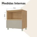 Ver imagem 5 de Balcão 1 Porta Basculante 1 Gaveta Nesher Rainha 80cm MDF