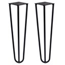 Ver imagem 1 de Kit 2 Pés de Metal 25 Cm Legs Mesas de Centro Puffs Preto